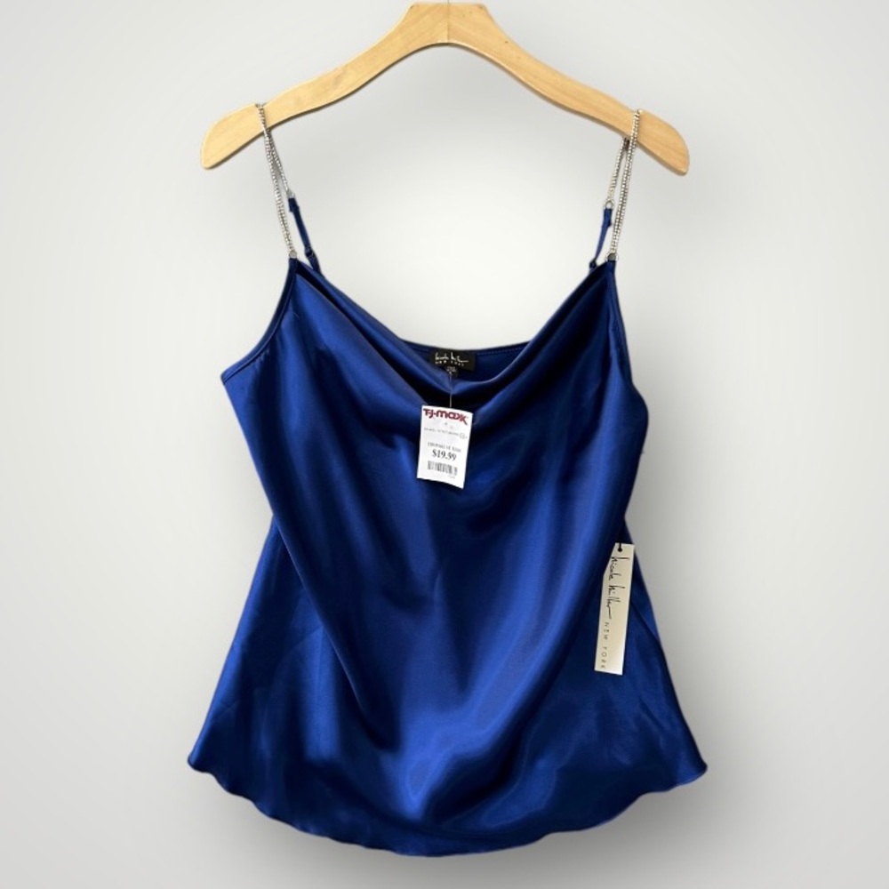 5 for $35 nwt nicole miller Top Tank Blouse Size L Blue